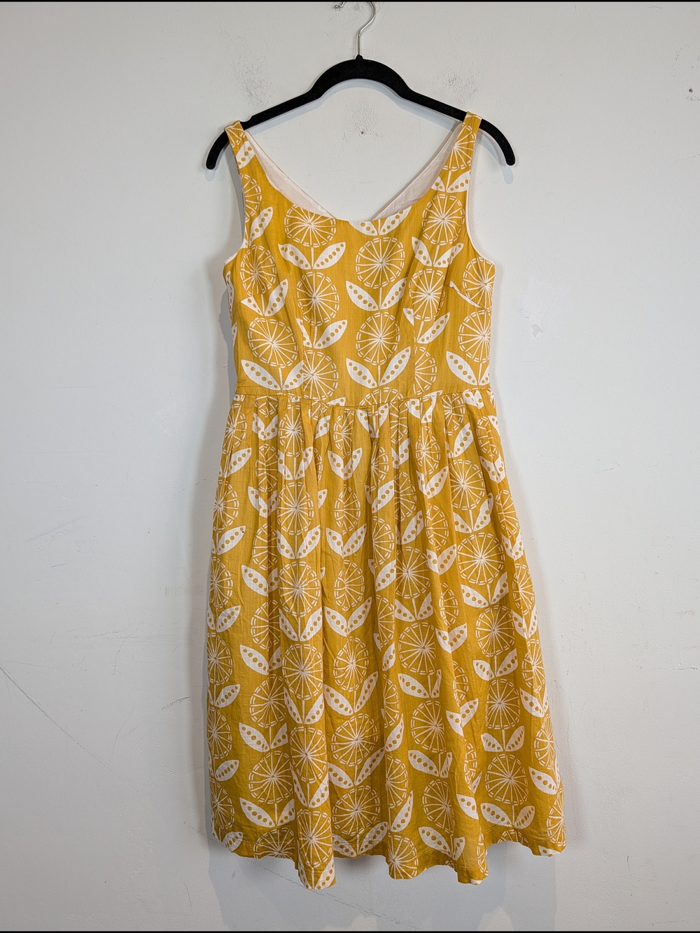 Boden Yellow and White Floral-Print Sundress, Size 4 - Picture 1 of 4